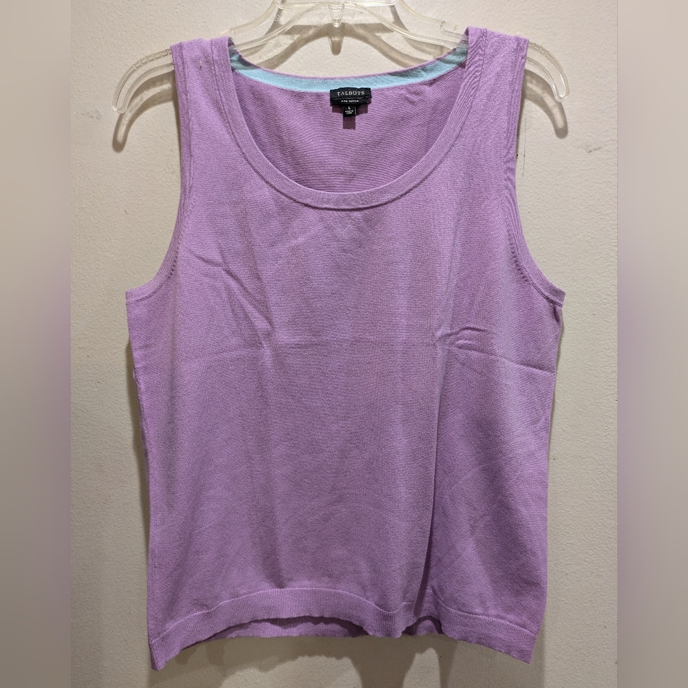 Talbots Lavender and Light Blue Top Size Large